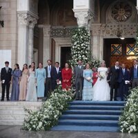 La Familia Real Griega en la boda de Theodora de Grecia y Matthew Kumar