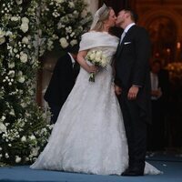 El beso de Theodora de Grecia y Matthew Kumar en su boda