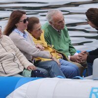 La Infanta Margarita y Carlos Zurita navegando en Sanxenxo