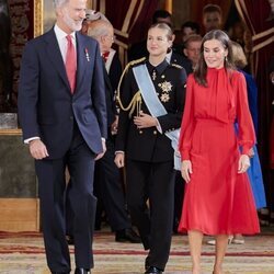 Los Reyes Felipe y Letizia con la Princesa Leonor en la recepción por el Día de la Hispanidad 2024