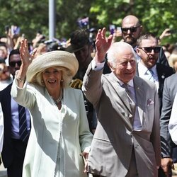 Los Reyes Carlos III y Camilla en un servicio religioso en Sídney durante su visita de estado a Australia en octubre de 2024