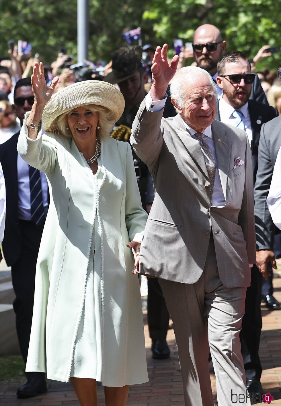 Los Reyes Carlos III y Camilla en un servicio religioso en Sídney durante su visita de estado a Australia en octubre de 2024