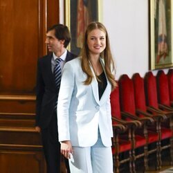 La Princesa Leonor a su llegada al Ayuntamiento de Oviedo para recibir el título de Alcaldesa Honoraria de Oviedo