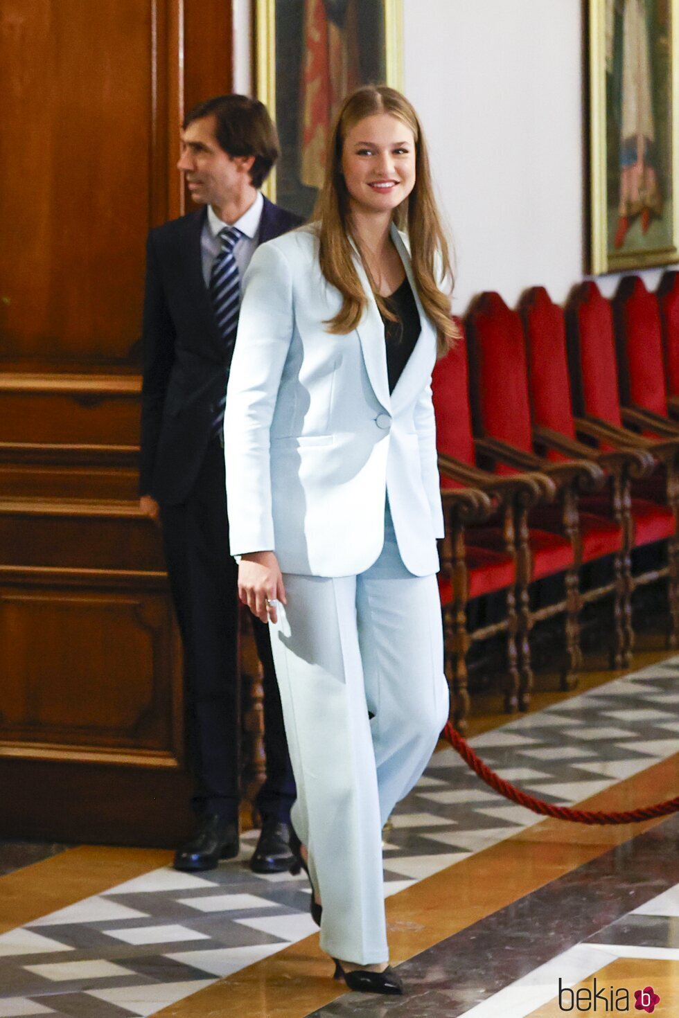 La Princesa Leonor a su llegada al Ayuntamiento de Oviedo para recibir el título de Alcaldesa Honoraria de Oviedo