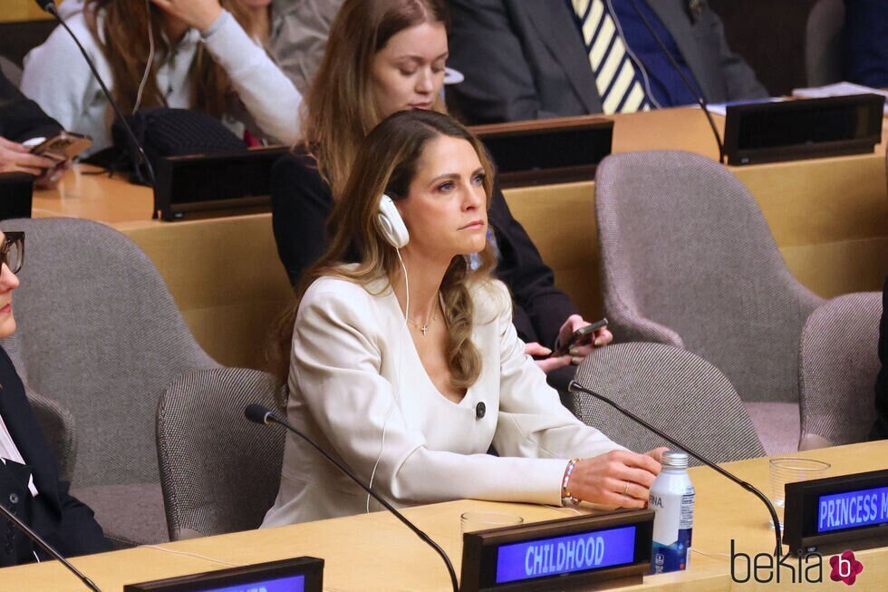 Magdalena de Suecia en una reunión de la ONU sobre infancia