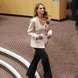 Magdalena de Suecia antes de su intervención en una reunión de la ONU sobre infancia