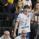 Pablo Urdangarin, Irene Urdangarin y Johanna Zott en un partido de balonmano en Granollers