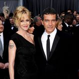 Melanie Griffith y Antonio Banderas en la alfombra roja de los Oscar 2012