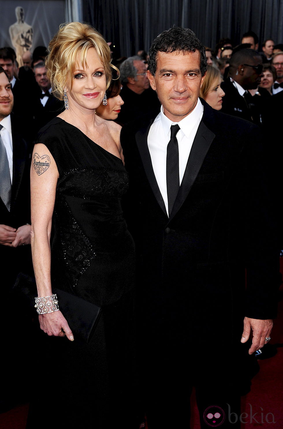 Melanie Griffith y Antonio Banderas en la alfombra roja de los Oscar 2012