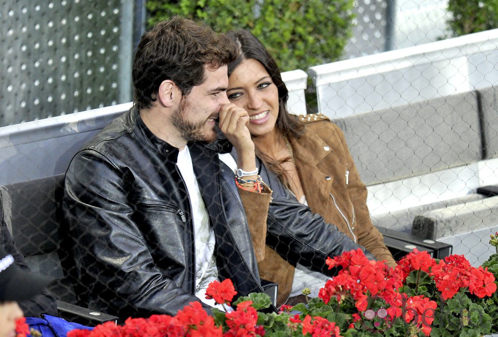 Sara Carbonero e Iker Casillas en un partido de tenis