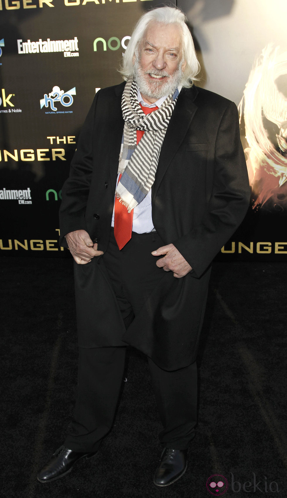 Donald Sutherland en el estreno de 'Los juegos del hambre' en Los Ángeles