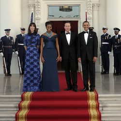 Samantha Cameron, Michelle Obama, David Cameron y Barack Obama en la Casa Blanca