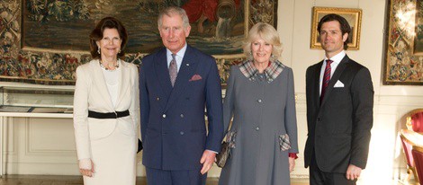 Silvia de Suecia, Carlos de Inglaterra, la Duquesa de Cornualles y Carlos Felipe de Suecia