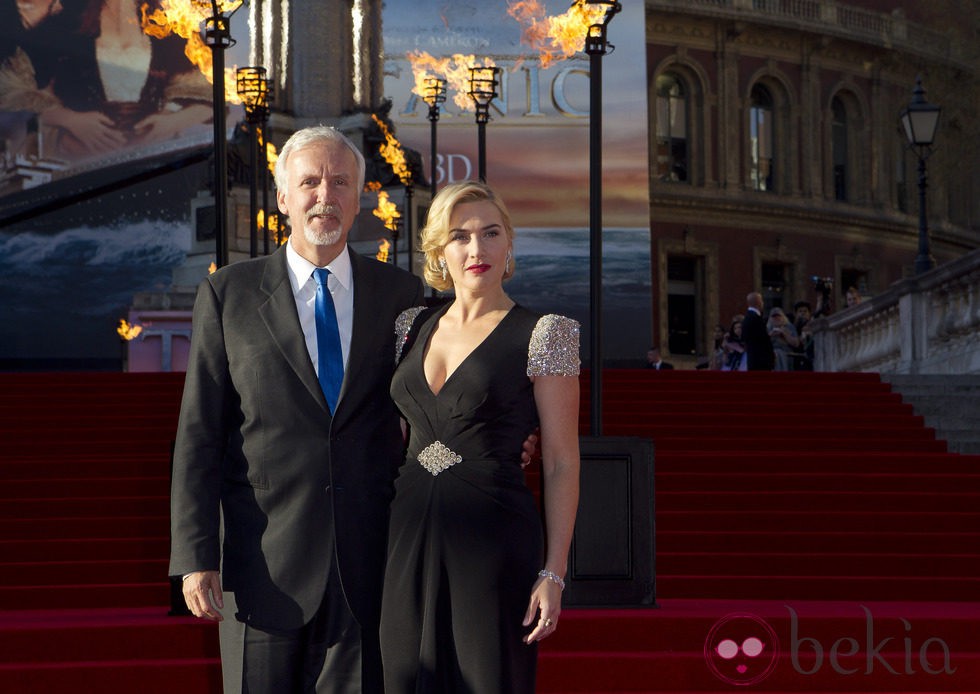 James Cameron y Kate Winslet en el estreno de 'Titanic' en 3D en Londres