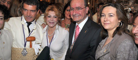 Antonio Banderas y la Baronesa Thyssen en la Semana Santa de Málaga