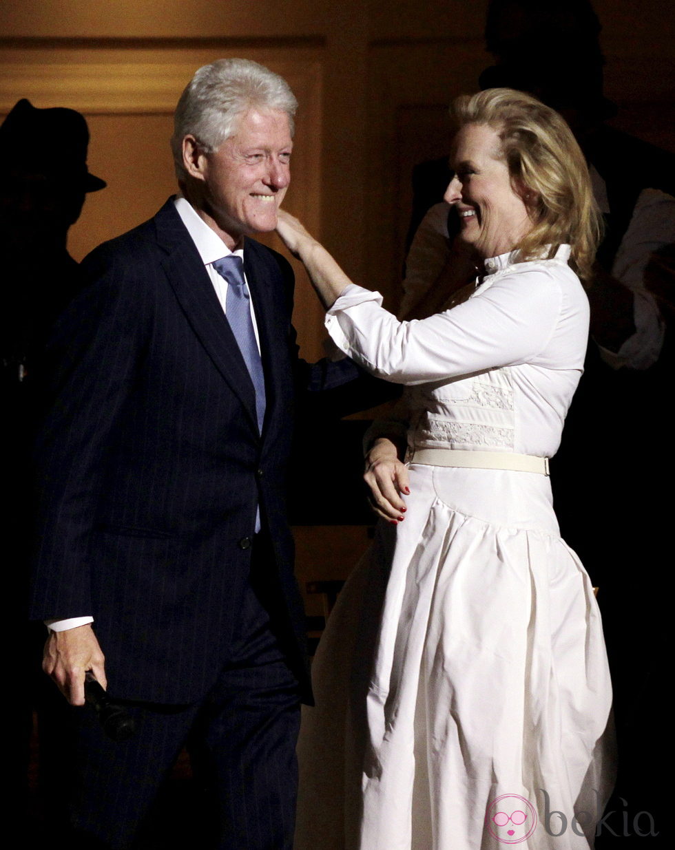 Meryl Streep y Bill Clinton en la gala Revlon de Nueva York