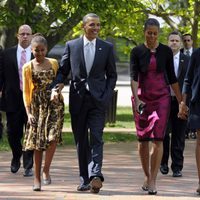 Barack Obama y su familia acuden a misa de Domingo de Pascua