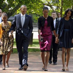 Barack Obama y su familia acuden a misa de Domingo de Pascua