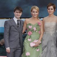 Daniel Radcliffe, J.K. Rowling, Rupert Grint y Emma Watson en el estreno de Harry Potter en Londres