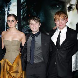Emma Watson, Daniel Radcliffe y Rupert Grint presentan la última película de Harry Potter en Nueva York