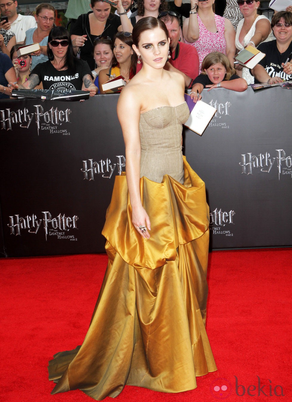 Emma Watson, de dorado en Nueva York