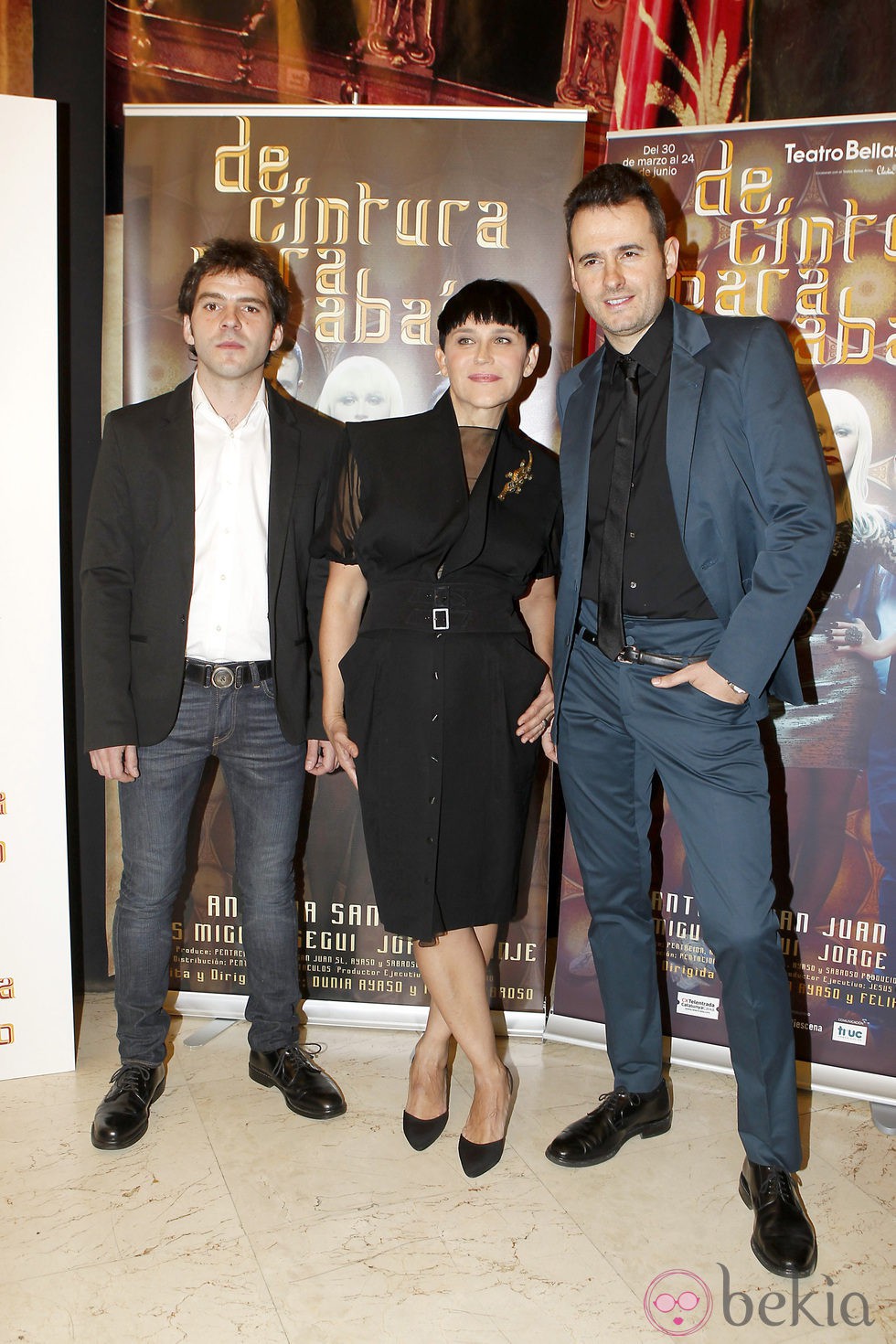 Jorge Monje, Antonia San Juan y Luis Miguel Seguí en el estreno de 'De cintura para abajo'