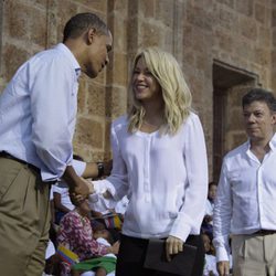 Shakira en la cumbre de Cartagena con Obama