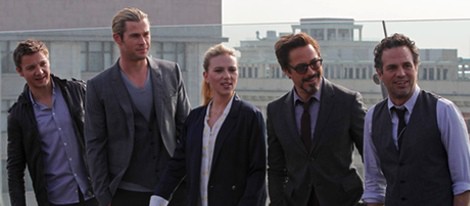 Los actores de 'Los Vengadores' en la presentación del filme en Moscú