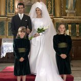 Ángel Caballero y Ana Caldas como Paquirri y Carmina Ordoñez durante su boda en 'Carmina'