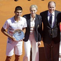 Novak Djokovic, los Príncipes de Mónaco y Rafa Nadal en el Masters 1.000 de Montecarlo