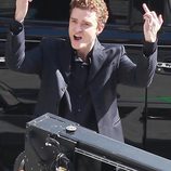 Justin Timberlake durante el rodaje de 'Facebook'