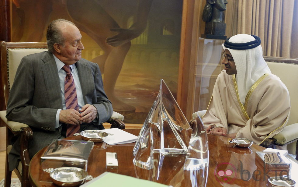 El Rey durante una audiencia con el ministro de Exteriores de Emiratos Árabes