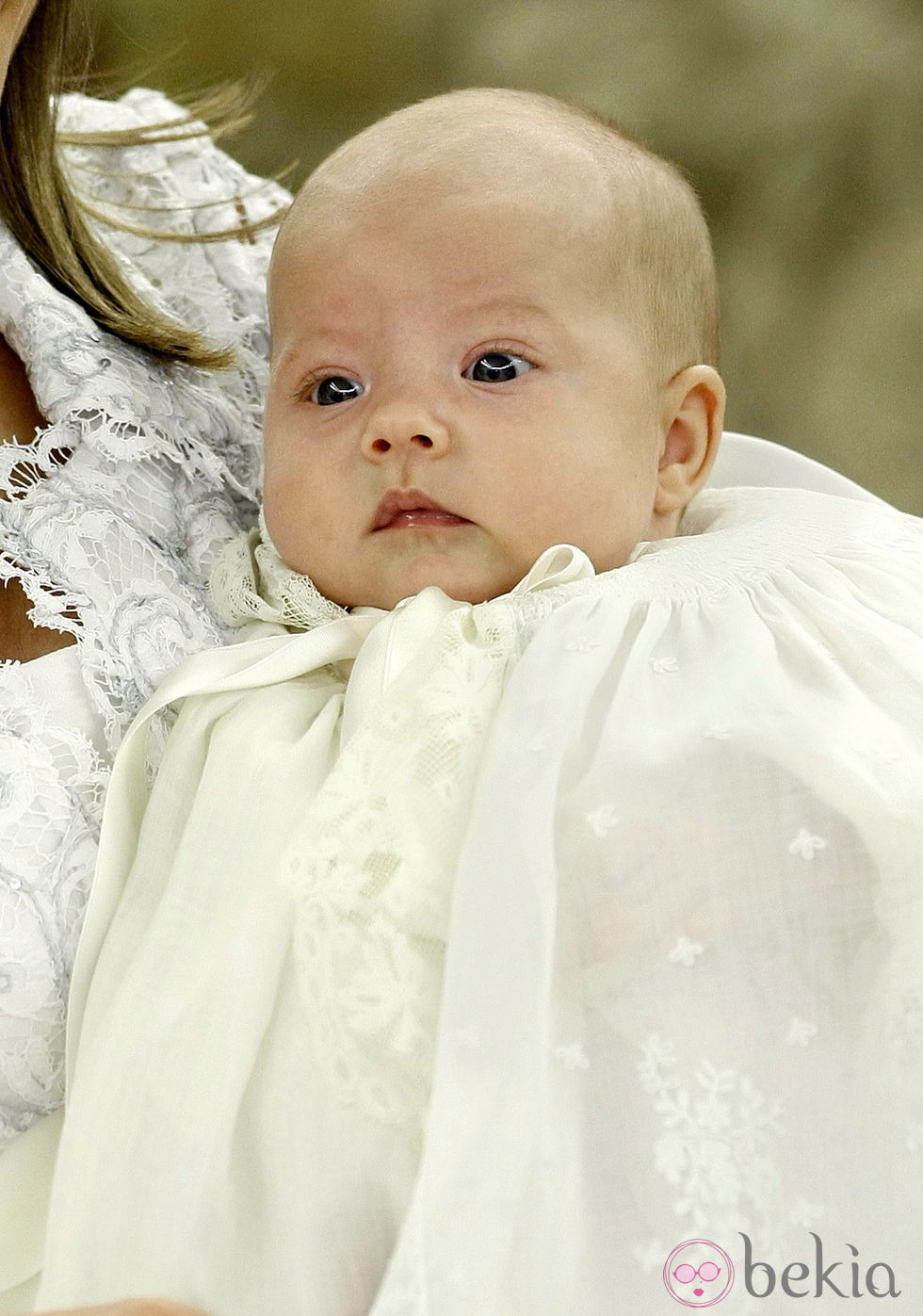 La Infanta Sofía en su bautizo en 2007