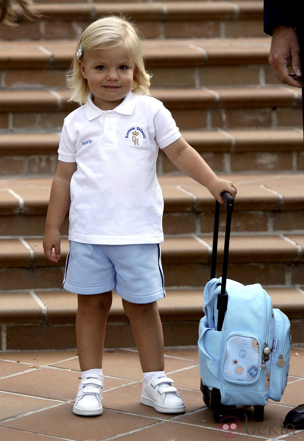 La Infanta Sofía en su primer día de guardería en 2009