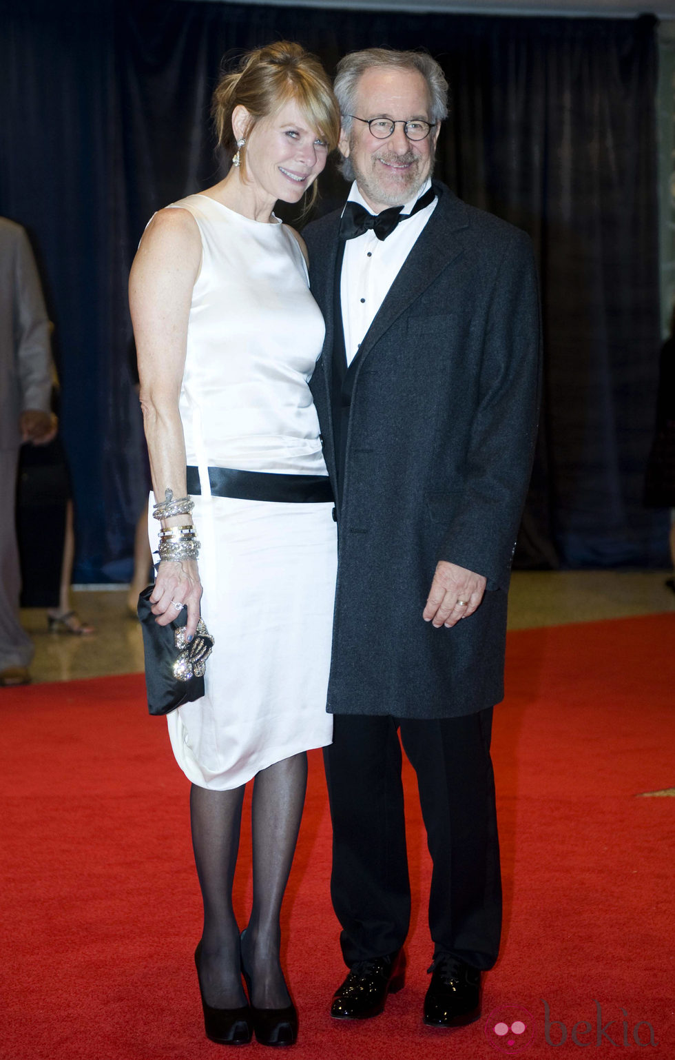 Steven Spielberg y su mujer, Kate Capshaw, en la cena de corresponsales