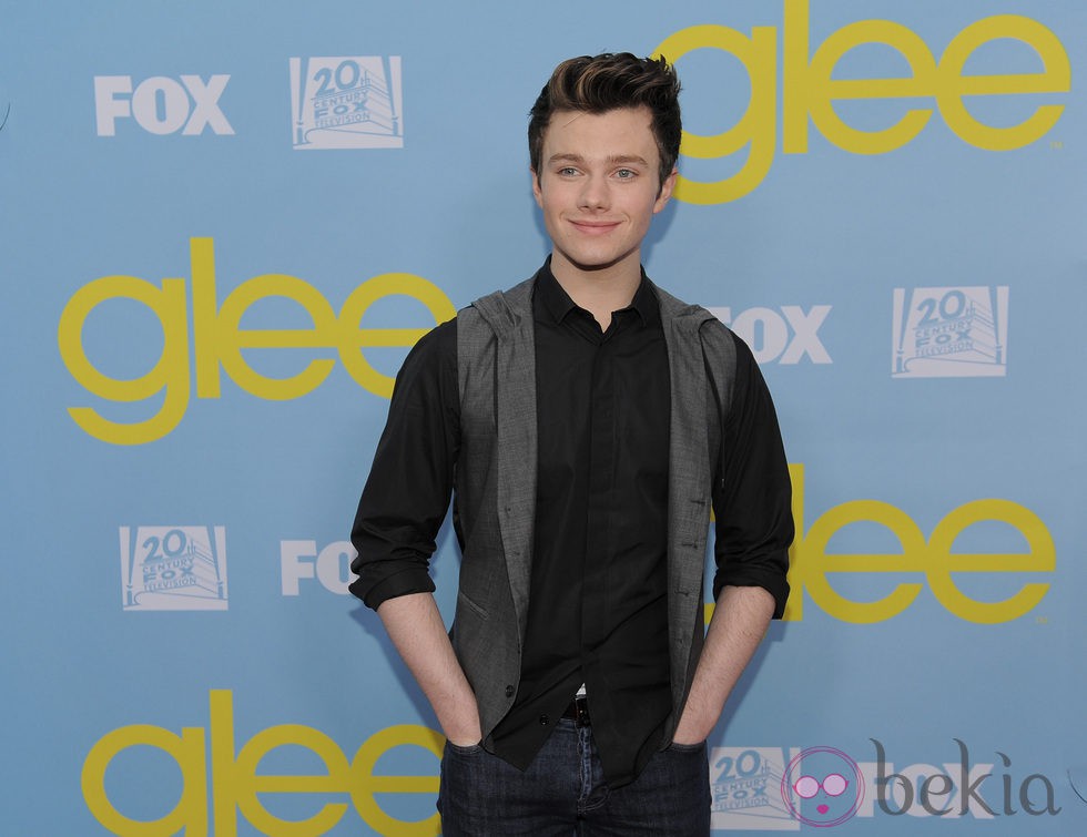 Chris Colfer en la fiesta de 'Glee' organizada por Fox