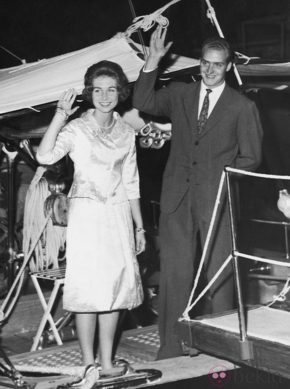 Los Reyes Juan Carlos y Sofía durante su luna de miel en 1962
