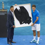 Will Smith y Roger Federer en la final del Masters de Tenis de Madrid 2012