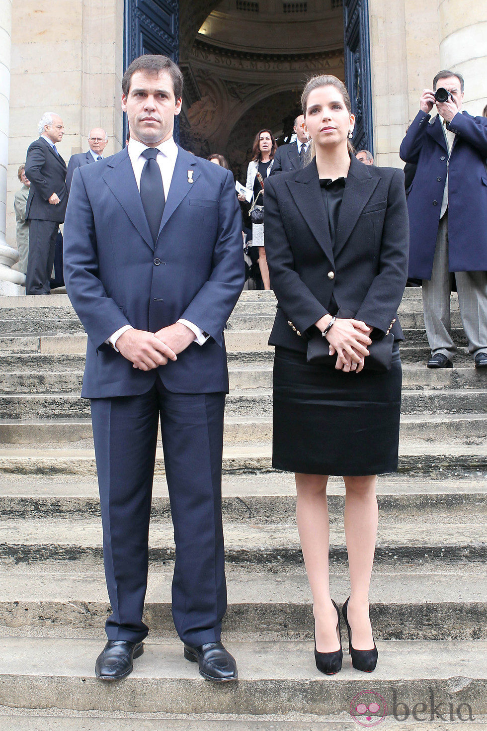 Luis Alfonso de Borbón y Margarita Vargas en el funeral de Emmanuella Dampierre