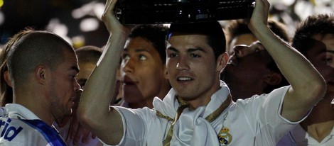 Cristiano Ronaldo celebra la 32º Liga del Real Madrid