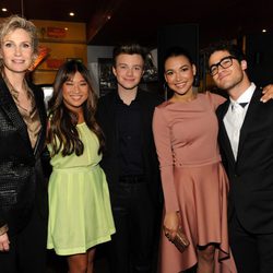 Jane Lynch, Jenna Ushkowitz, Chris Colfer, Naya Rivera y Darren Criss en los Upfronts de Fox 2012