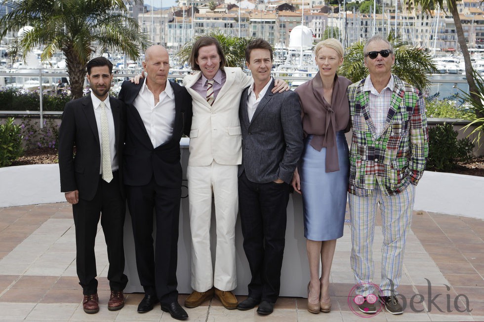 Actores y director de la película 'Moonrise Kingdom' en el Festival de Cannes 2012