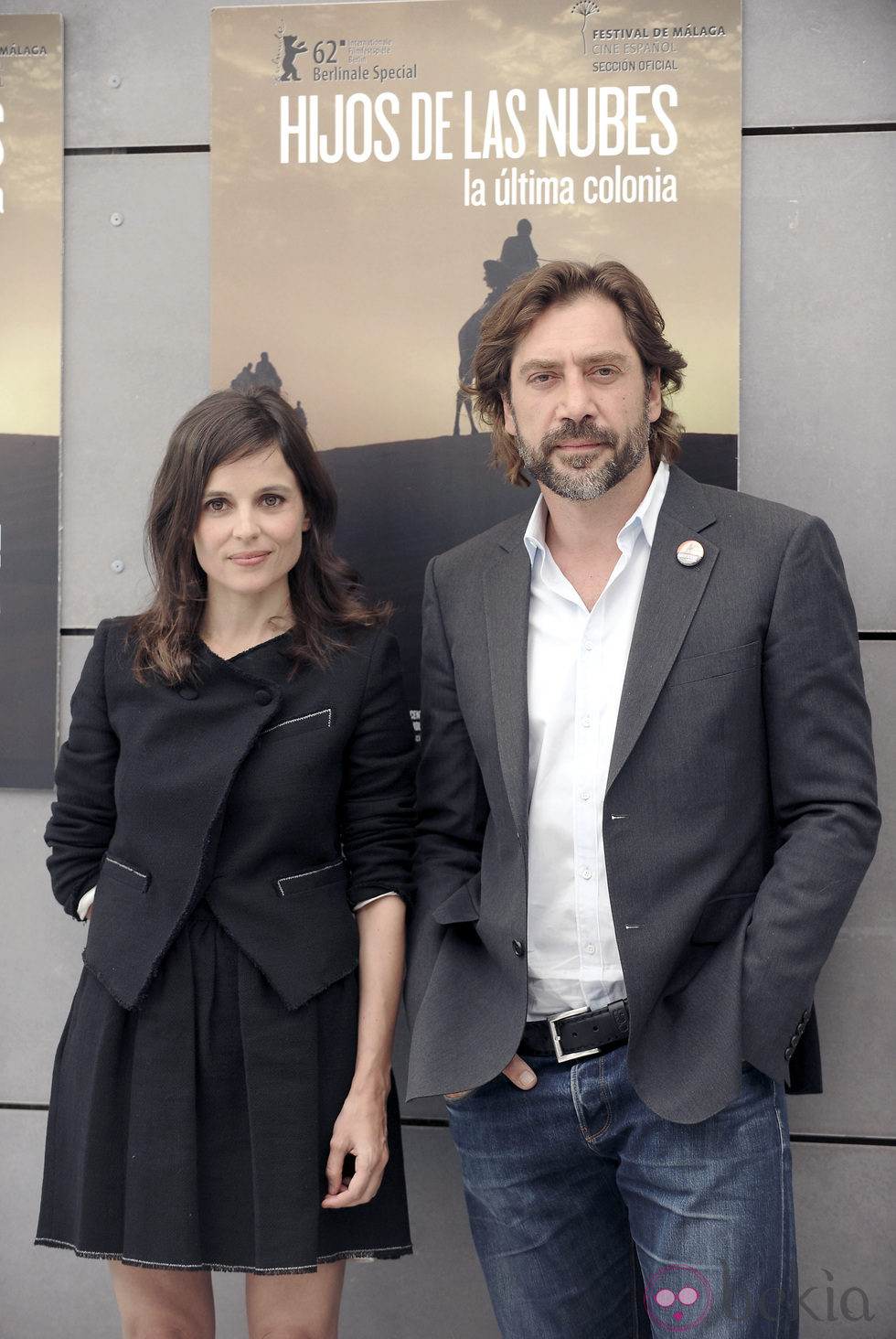 Javier Bardem y Elena Anaya en la presentación del documental 'Hijos de las nubes'