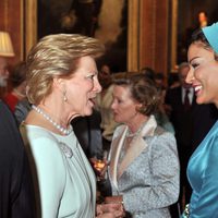 La Reina Ana María de Grecia charla con la Jequesa de Catar en Windsor