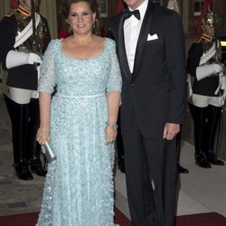 Los Grandes Duques de Luxemburgo en una cena de gala en Buckingham Palace