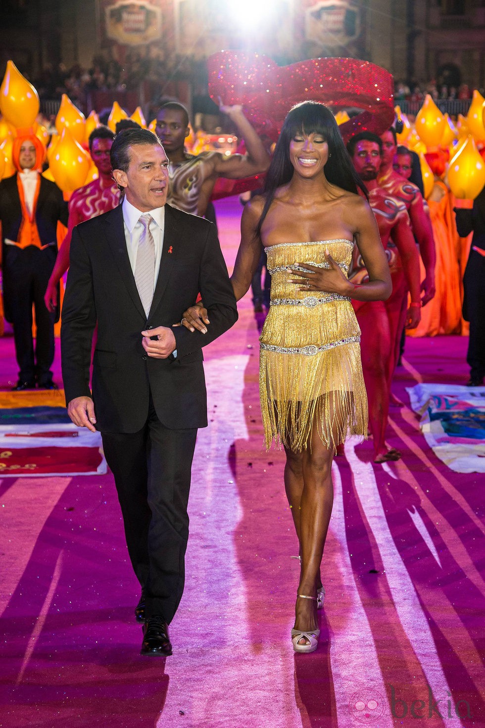 Antonio Banderas y Naomi Campbell en el 'Baile de la vida de Viena'