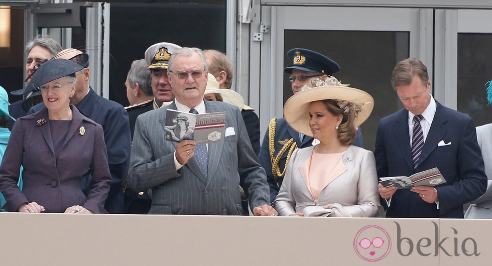 La Reina y el Príncipe de Dinamarca y los Grandes Duques de Luxemburgo en Windsor