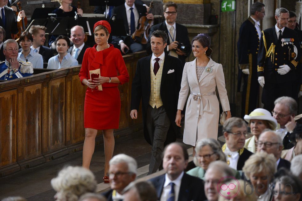 Máxima de Holanda, Federico de Dinamarca y Magdalena de Suecia en el bautizo de la Princesa Estela