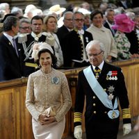 Los Reyes de Suecia en el bautizo de la Princesa Estela