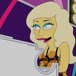 Lady Gaga tocando el piano en el capítulo 'Lisa goes Gaga' de 'Los Simpson'